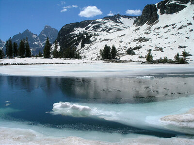 Lake Solitude landscape in winter in Grand Teton National Park, Wyoming photo