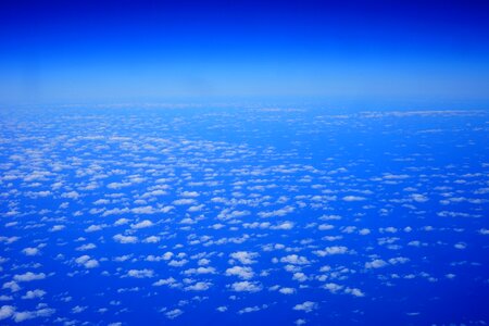 Flying above the clouds blue