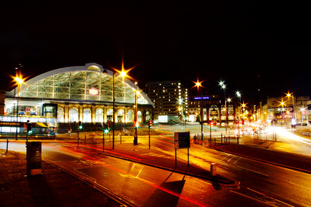Night Lights in the Train Station in Liverpool photo