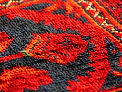 Silk wool carpet weaving center photo