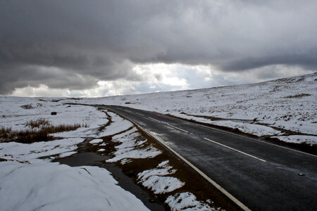 Road along the Snowy landscape photo