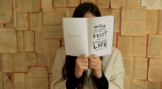 Woman Reading Philosophy Book photo
