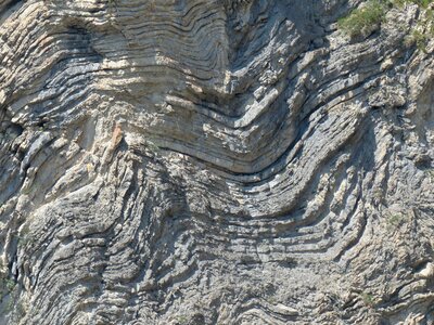 Geological interfaces layering rock layers
