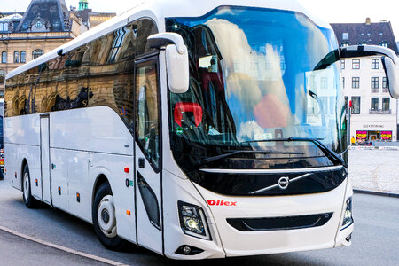 Parked Volvo Shuttle Bus