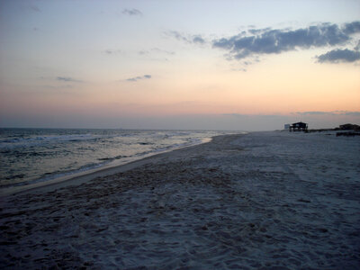 Landscape of the Seaside and Beach during dusk photo