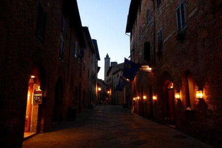 Lamp facade evening photo