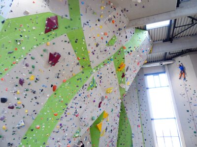 Artificial climbing wall climbing wall climbing routes photo