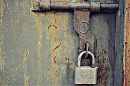 Rust bolt gray door