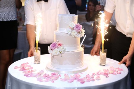 Wedding Cake ceremony spark photo