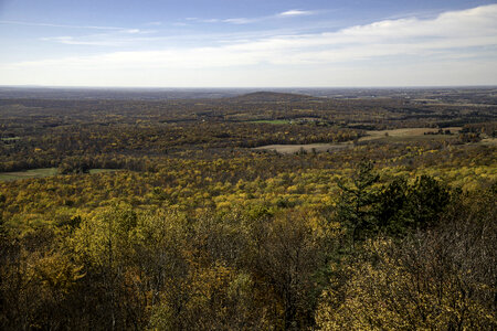 Landscape View of Autumn leaves and trees at Rib Mountain State Park