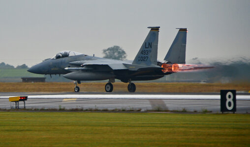 F-15C Eagle takes off from Royal Air Force photo