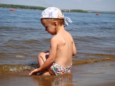 Beach water sand