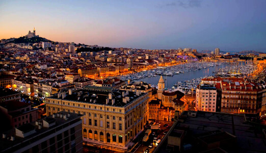 Marseille harbor and city photo