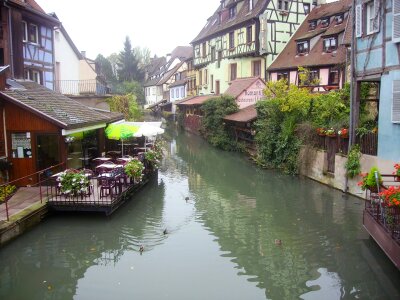 Colmar Exterior of old houses on a canal in the Petite Venise photo