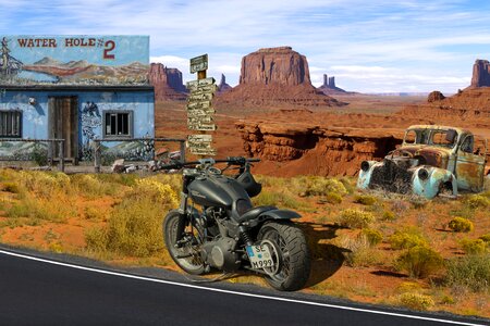 Harley motorcycle route 66 photo