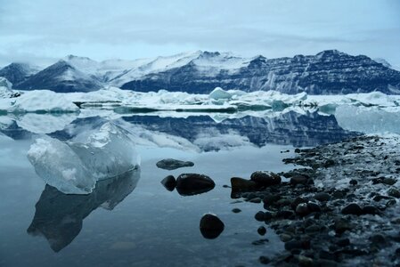 Frozen glacier ice