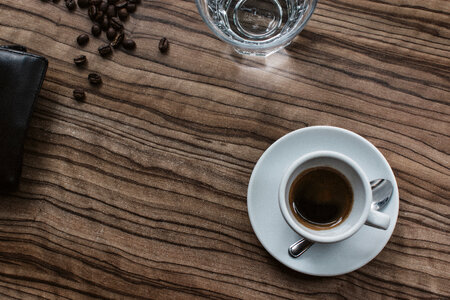Espresso in a white cup photo