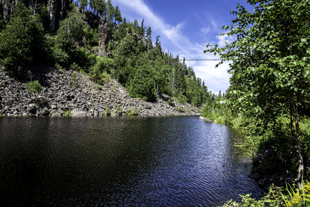 Canyon River and far bridge in Eagle Canyon, Ontario