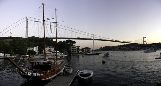 Fatih Sultan Mehmet Bridge landscape in Istanbul, Turkey