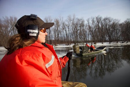 Practicing water to ice transitions in an airboat-5 photo