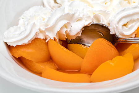 Peach Cake with Whipped Cream photo