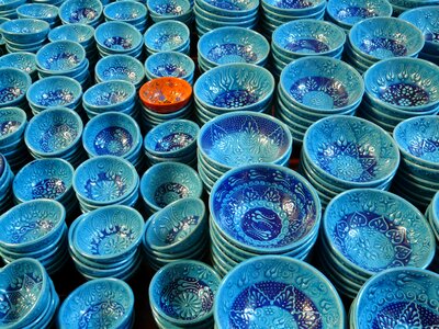 Blue ceramic bowl