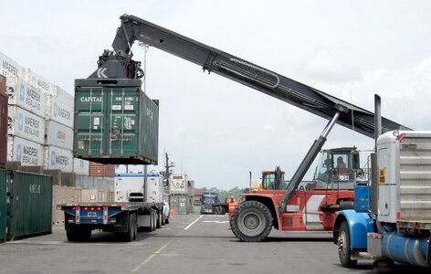 Truck flatbed transport photo