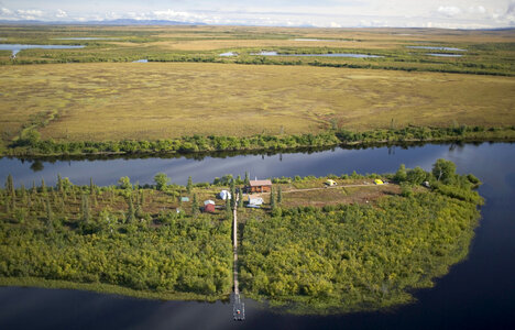 Remote Alaska cabin living photo