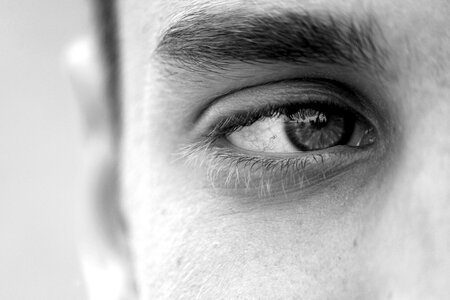 Man face eyelashes