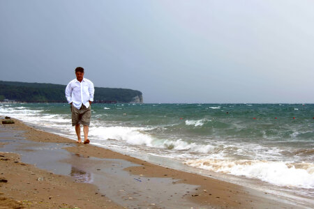 Walking on the beach photo