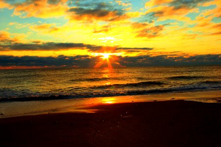 Ocean sea sunset photo