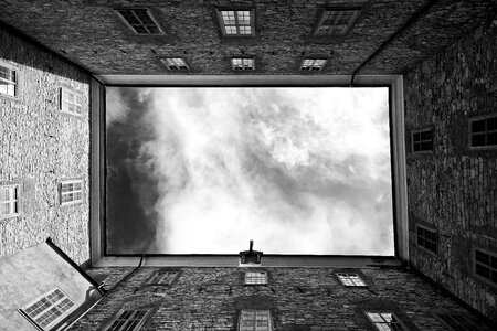 Black and white abstract windows photo