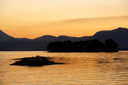 Sunset water lake photo