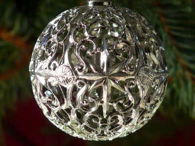 Christmas bauble weihnachtsbaumschmuck silver photo