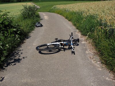 Fell down fall bike accident photo