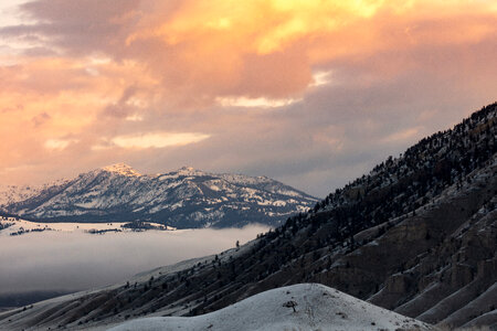 Spring sunrise from Mammoth Hot Springs