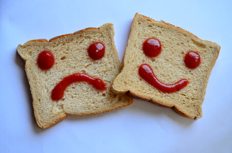 Happy Sad Face Bread photo