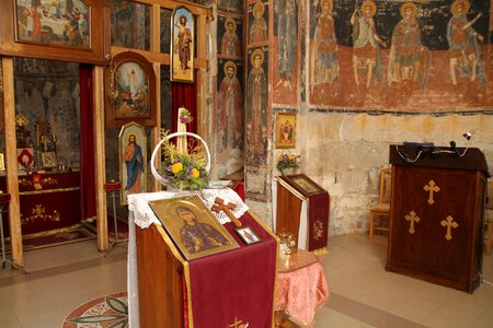 Icon medieval monastery photo
