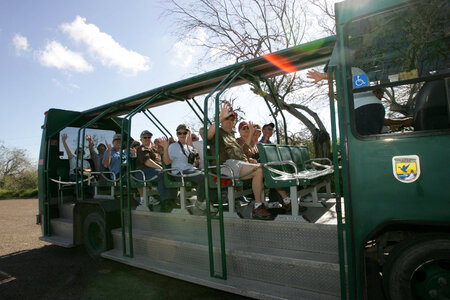 Tour bus with visitors at Laguna Atascosa National Wildlife Refuge photo