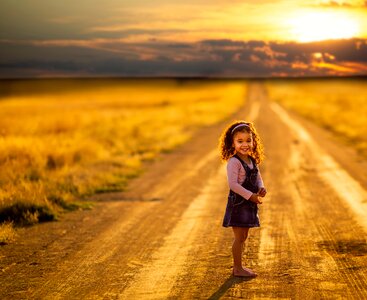 Little Girl Sunset photo