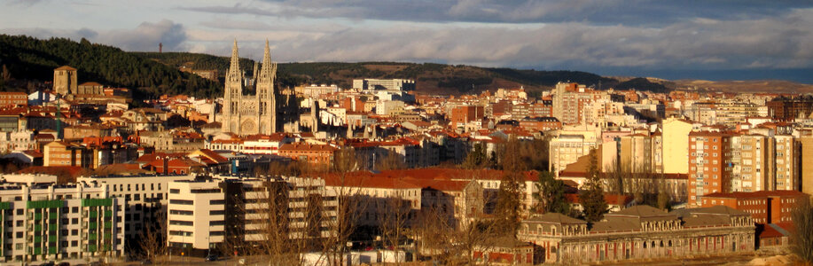 Panoramic of Burgos, view facing north Cityscape in Spain photo