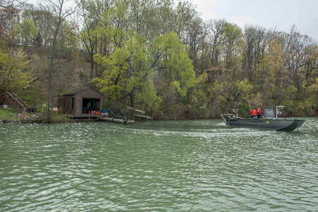 USFWS Fisheries crew in boat preparing for lake sturgeon field work-1