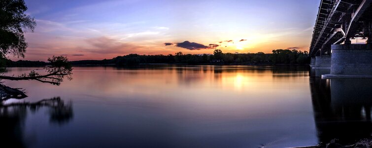Dusk river silhouette