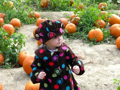 Pumpkin child smiling