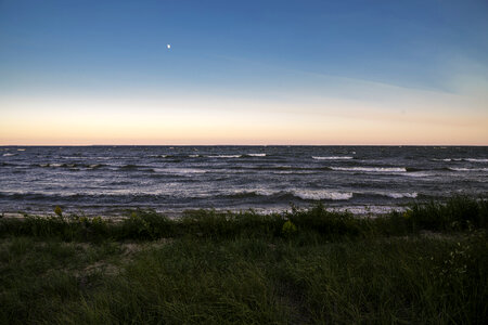 Dusk and Horizon landscape upon Lake Michigan at J.W. Wells State Park photo