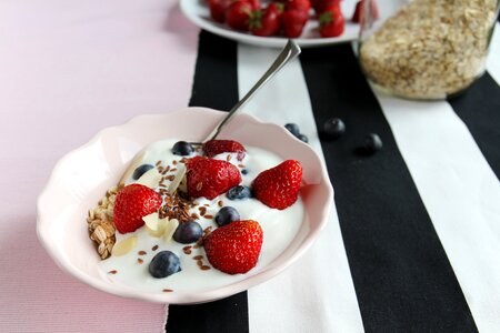 Yogurt strawberries berries
