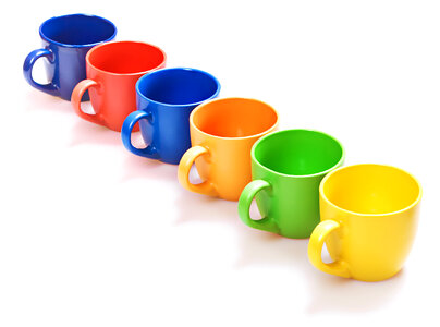 Colored cups photo