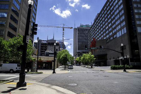 Streets under the sky in Downtown Nashville, Tennessee photo