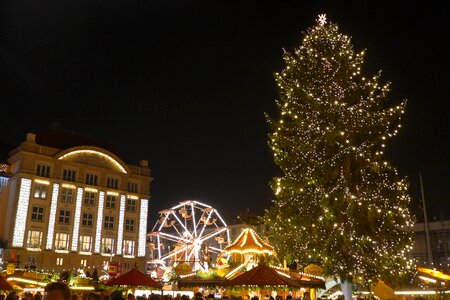 Christmas tree the lights night photo