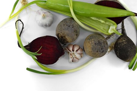 Beetroot garlic leek photo